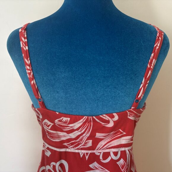 Tommy Bahama Red Tropical Floral Mini Dress Stretch Knit Size M - Picture 7 of 9